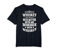 Scotch Drinker with Age I Get Better with Whiskey T-Shirt, Men's Big and Tall, Black, 6X Tall