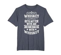 Scotch Drinker with Age I Get Better with Whiskey T-Shirt, Men's Big and Tall, Heather Blue, 6X Tall