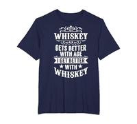 Scotch Drinker with Age I Get Better with Whiskey T-Shirt, Men's Big and Tall, Navy Blue, 6X Tall