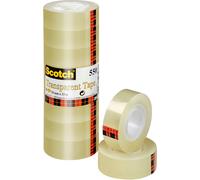 Economy Transparent Tape 550-8 Rolls - 19 Mm X 33 M - General Purpose Clear Tape