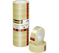 Scotch Economy Transparent Tape 550-8 Rolls - 19 mm x 33 m - General Purpose Clear Tape for School, Home and Office