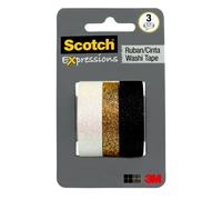 Scotch Expressions Glitter Tape 3 Rolls Assorted Sizes Great for Decorating and Crafts (C1017-3-P7)