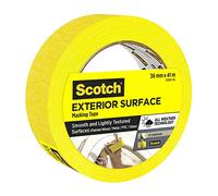 Scotch Exterior Advanced Masking Tape, 24 mm x 41 m, Yellow, Very high adhesion For Painting Outdoors, Optimal Adhesive Painters Tape for Exterior Surfaces, Painted Wood, Metal, PVC and Glass