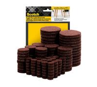 Scotch Felt Pads 162 PCS Brown, Felt Furniture Pads for Protecting Hardwood Floors, Round, Assorted Sizes Value Pack, Self-Stick design, Protecting from nicks, dents and scratches (SP847-NA)
