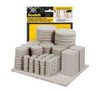 Scotch Felt Pads 199 PCS Beige, Felt Furniture Pads for Protecting Hardwood Floors, Round, Assorted Sizes Value Pack, Self-Stick Design, Protecting from Nicks, dents and Scratches (FP845-199NA)