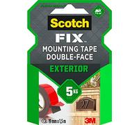 Scotch-Fix Exterior Mounting Tape 411-1915-P, 19mm x 1,5m, 1 roll/pack (Packaging May Vary)