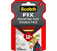 Scotch-Fix Extreme Interior Mounting Tape PGS05-1918-P, 19mmx1,8m, 1 roll/pack (Packaging May Vary), Grey