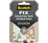 Scotch-Fix Interior Double-Sided Mounting Tape, Strong Bond, White - 1 Roll (19m