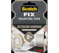 Scotch-Fix Mounting Tape for Splashback Panels, Strong Bond, Narrow - 4 Rolls (10 mm x 2 m) for Indoor Use on Multiple Surfaces - No Tools Needed - 3M Advanced Technology - Holds up to 2 kg
