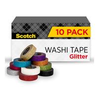 Scotch Glitter Washi Tape 10 Rolls Great for Holiday DIY and Wrapping School Supplies Craft Supplies and Teacher Appreciation Gifts