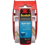 Scotch Heavy Duty Packaging Tape in Dispenser, Clear, 1 Roll, 48 mm x 20 m | Secure and Strong Holding Power to Seal Boxes and Parcels; Great for Heavy-Duty Mailing, Packaging and Shipping