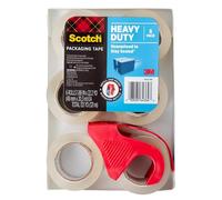 Scotch Heavy Duty Shipping Packing Tape, Clear, Shipping and Packaging Supplies, 1.88 in. x 22.2 yd., 6 Tape Rolls with 1 Dispenser