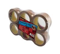 Scotch Secure Seal Packaging Tape Brown 50 mm x 66 m 6 Rolls/Pack - Ideal for Packing Boxes and Parcels