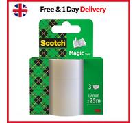 Scotch Magic Invisible Tape - 3 Refill Rolls, 19mmx25m - 3 Count (Pack of 1)