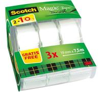 Scotch Magic Invisible Tape Clear Pack Of 3 Handheld Dispensers 19mm X 7.5M