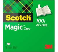 Scotch Magic Tape, 1 Roll , 19 mm x 66 m - General Purpose Sticky Tape for Document Repair, Labelling & Sealing
