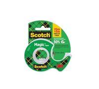 Scotch Magic Tape, 1 Roll on Handheld Dispenser + 5 m FREE, 19 mm x 25 m - General Purpose Sticky Tape for Document Repair, Labelling & Sealing