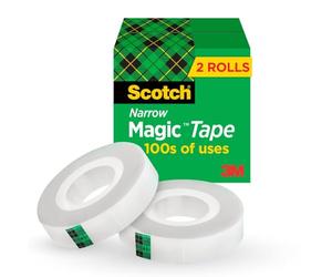 Scotch Magic Tape, Invisible, Home Office Supplies and Back to School Supplies for College and Classrooms, 2 Rolls