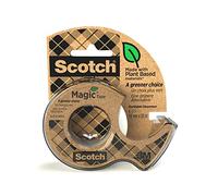 Scotch Magic Tape, Plant-Based Adhesive, 1 Roll in Dispenser, 19 mm x 20 m | General Purpose Sticky Tape Made with 66% Plant Based Adhesive, 100% Recycled Dispenser - Matte-Finish and Invisible