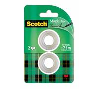 Scotch Magic Tape, Refill Pack, 2 Rolls , 19 mm x 7.5 m - General Purpose Sticky Tape for Document Repair, Labelling & Sealing