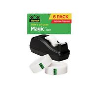 Scotch Magic Tape with Desktop Dispenser Invisible Matte Finish, 3/4 in. x 1000 in. (Translucent) / 6-pack +with C-40 dispenser
