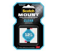 Scotch Mount Clear Double-Sided Mounting Squares, 1 in. x 1 in. (Clear) / 48-squares 410H-SQ-48