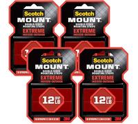 Scotch-Mount Extreme Double-Sided Mounting Strips, 32 Strips Total (4 Packs of 8), 1 in x 3 in, Heavy Duty, Indoor/Outdoor, Black (414H-ST)