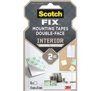 Scotch Mount Indoor Squares 25x25mm each, 16 Squares/Pack | White color | Holds up 150 gr. per square | Good Strength | Multiple Applications | Multi-Surface | No Tools | Double Sided Adhesive Tape