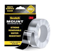 Scotch-Mount Multi-Purpose Gel Tape, Heavy Duty Double-Sided Tape, Removable, Water-Resistant, Clear, 1.18" x 118" Roll, Holds Up to 20 lbs, 1-Pack