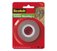 Scotch Mounting Fastening & Surface Protection Permanent Outdoor Holds 5 lbs 3M Scotch 4011 Exterior Mounting Tape 1 in x 60 in 1""""x60""""