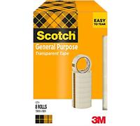 Scotch Office Tape Scotch Crystal Clear ET1966T8 Transparent 19 mm (W) x 66 m (L) PP (Polypropylene) Pack of 8