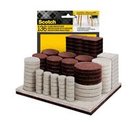 Scotch Pack of 136 Assorted Colours Felt Pads for Protecting Hardwood Floors, Assorted Sizes