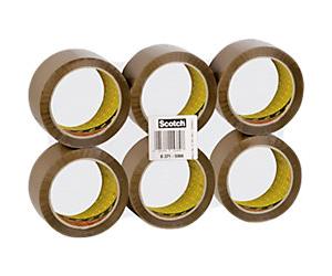 Scotch Packaging Tape Box Sealing Tape Brown 50 mm (W) x 66 m (L) PP (Polypropylene) 371 Pack of 6