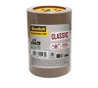 Scotch Packaging Tape Roll - Brown - 50 mm x 66 m, Pack of 3 - Ideal for Packing Boxes and Parcels