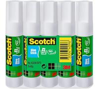 Scotch Glue Sticks - Solvent-Free Permanent - Ideal for Paper & Fabric - Pack of 5 x 8g