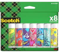 Scotch Permanent Glue Stick Solvent-free, 1 Pack of 8 Glue Sticks, 8g per Stick - Water-based Strong-Hold Adhesive Stick for Arts & Crafts