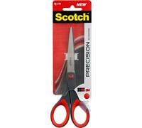 Scotch Precision Office Scissors with Stainless Steel Blades - 18 cm - Ideal for Precise Cutting, Good for Right Hand Use and Left Hand Use - Grey/Red