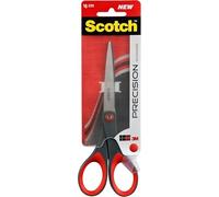 Scotch Precision Office Scissors with Stainless Steel Blades - 18 cm - Ideal for Precise Cutting, Good for Right Hand Use and Left Hand Use - Grey/Red Colour