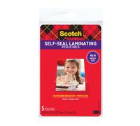 Scotch(R) Self-Sealing Laminating Pouches, Gloss Finish, 4 x 6 Inches (PL900G)