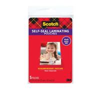 Scotch(R) Self-Sealing Laminating Pouches, Gloss Finish, 4 x 6 Inches (PL900G)