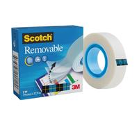 Scotch Removable Magic Tape 1 Roll 19 mm x 32.9 m - Repositionable Tape for Document Repair, Labelling & Sealing