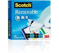 Scotch Removable Magic Tape 1 Roll 19 mm x 32.9 m - Repositionable Tape for Document Repair, Labelling & Sealing