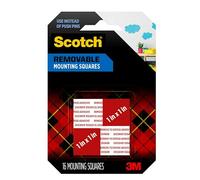 Scotch Removable Mounting Squares, Grey, 1 in. x 1 in., Holds up to 1lb., 16-Squares
