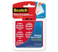Scotch Restickable Dots 7/8-in 18 Count Clear Double-Sided Mounting Pre-Cut Dots Remove Cleanly Mount Objects on Stainless Steel Plastic & More