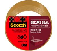 Scotch Secure Seal Packaging Tape Brown 50 mm x 50 m 1 Roll/Pack - Ideal for Packing Boxes and Parcels