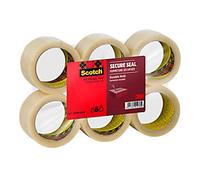 Scotch Secure Seal Packaging Tape Transparent Strong 50 mm (W) x 66 m (L) PP (Polypropylene) 56 microns Pack of 6