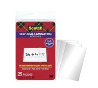 Scotch Self Sealing Laminating Pouches 3 x 5 Index Card Size, 25 Pouches
