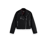 Scotch & Soda Boucle Tweed Biker Jacket Evening Black size XS | Leather Jackets Outlet | Women | Black XS