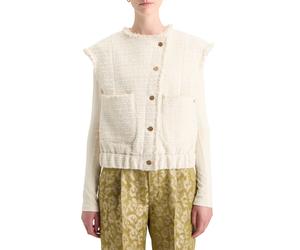 Scotch & Soda Boucle Tweed Collarless Gilet Soft Ice Melange size L | Vests Outlet | Women L