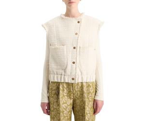 Scotch & Soda Boucle Tweed Collarless Gilet Soft Ice Melange size L | Vests Outlet | Women L